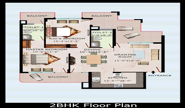Prestige Somerville 2bhk Floor Plan